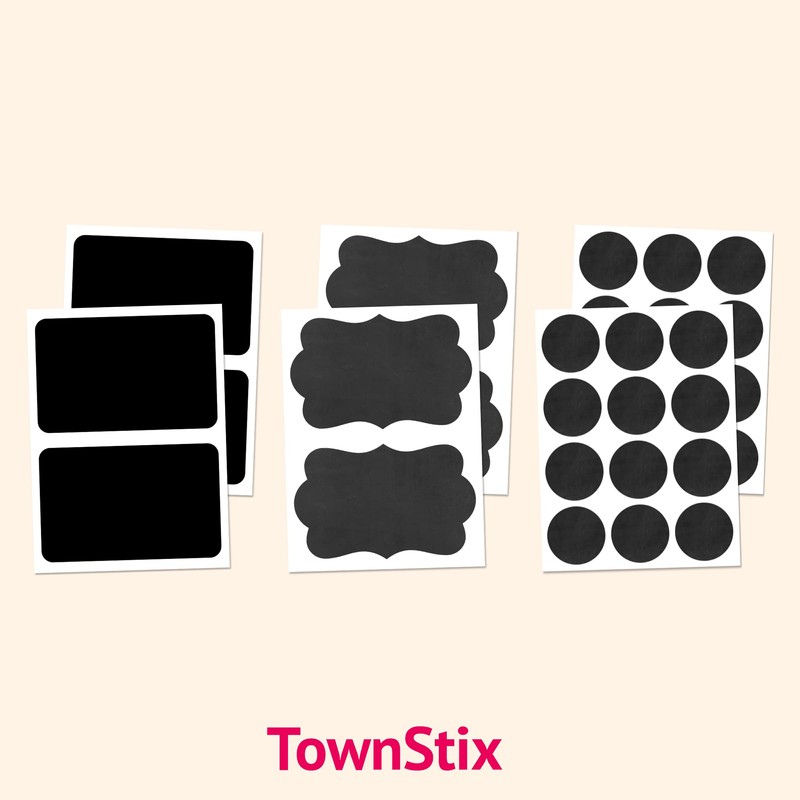 300-Pack, 2.5cm Round Chalkboard Sticker Labels, Reusable and Waterproof