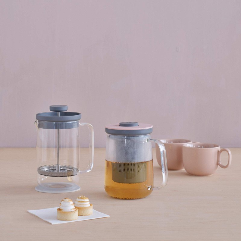 Brew It Press Tea Maker 0 7 L Grey/Rose