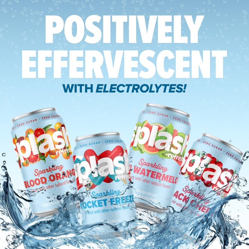 Splash Refresher Sparkling Water, Rocket Freeze - 8-Pack, 12 Fl