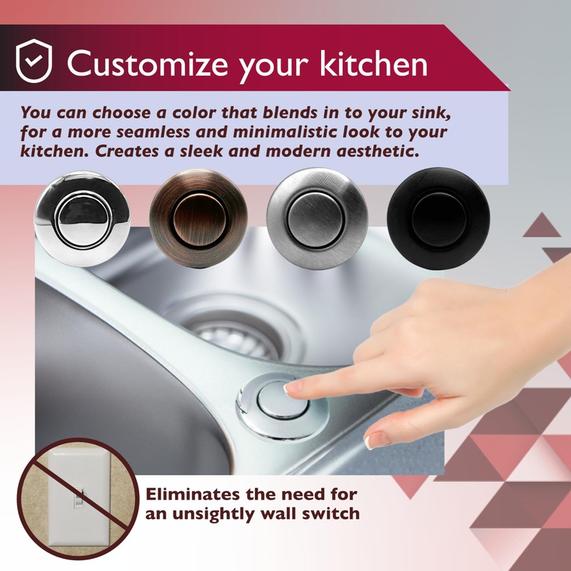 JB Products Disposal Air Switch Kit for Garbage Disposal Hands-Free