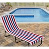DII Stripe Beach Lounge Chair Towel with Fitted Top Pocket,