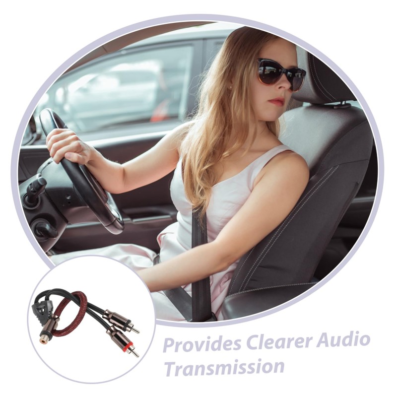 Mikinona Car Audio RCA Cable Female to Male Splitter Premium