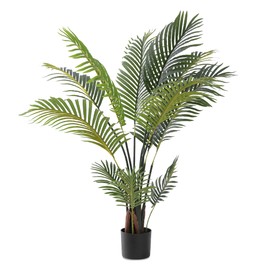 KELOTEVEN Artificial Tree - Areca Palm Faux Trees Outdoor - Artificial Plants for Home Decor Indoor - 4ft Tropical Decor Areca Palm Tree with 12 Leaves, Home Office, Living Room Decoration, AP120