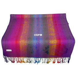 GFM® Silky Feel Rainbow Pashmina Style Scarf (88) (PCK3-JMN)