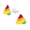 Unicorn Poo Emoji - Small Sterling Silver Stud Earrings/Ear Studs