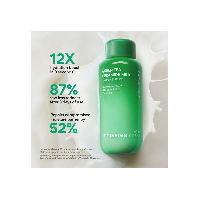innisfree Green Tea Ceramide Refillable Korean Milk Toner for Hydration