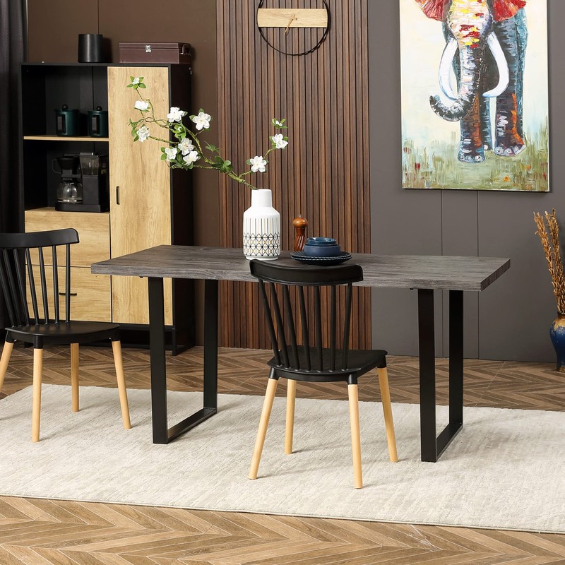 HOMCOM 63" Modern Dining Table for 6 People, Kitchen Table