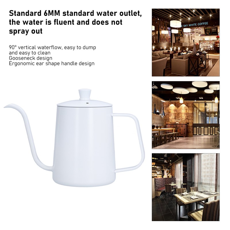 Coffee Kettle Stainless Steel Mini Portable White Thin Mouth Pour