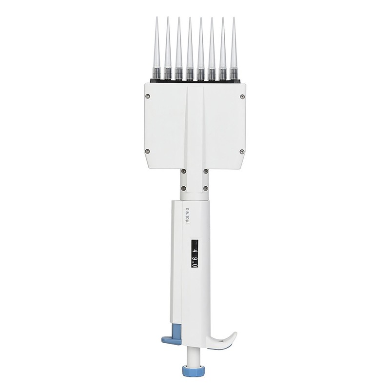 8-Channel Vraiable Volume Manual Adjustable Pipettor Pipet Laboratory Tool 0.5-10μl