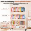Heavy Duty Kids Clothing Rack Rolling Large Storage Capacity Dress