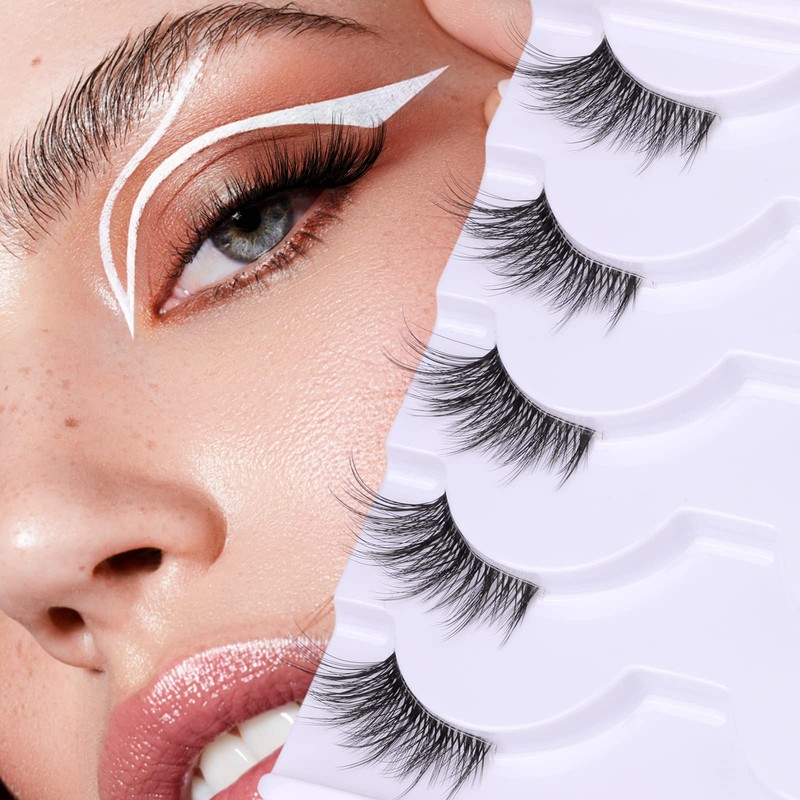 Half Lashes Lashes Natural Look Wispy 3/4 False Eyelashes Fluffy