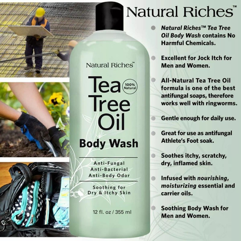 Natural Riches Aceite De Té Antifúngico Para El Cuerpo, Jabón