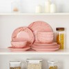LOVECASA Pink Dinnerware Sets for 4, 12 Piece Porcelain Plates