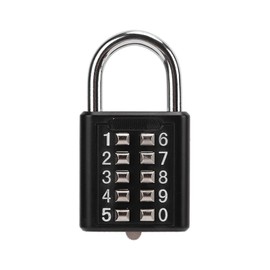 Combination Lock, 10 Digits Push Button Padlock Black Luggage Lock Gym Locker Lock Outdoor Heavy Duty Padlock For Gym Cabinets, Gates, Tool Boxes, Luggage