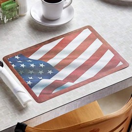 American Flag Paper Placemats for Dining Table – Disposable Color Table Mats Great for Parties 10"x14" (American Flag) 50ct
