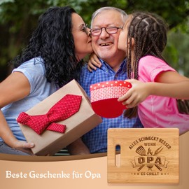 Wedding Anniversary Grandpa Gift, Grandpa Gift, Birthday, Grill Master Bamboo Chopping Board Gifts for Father's Day, Christmas