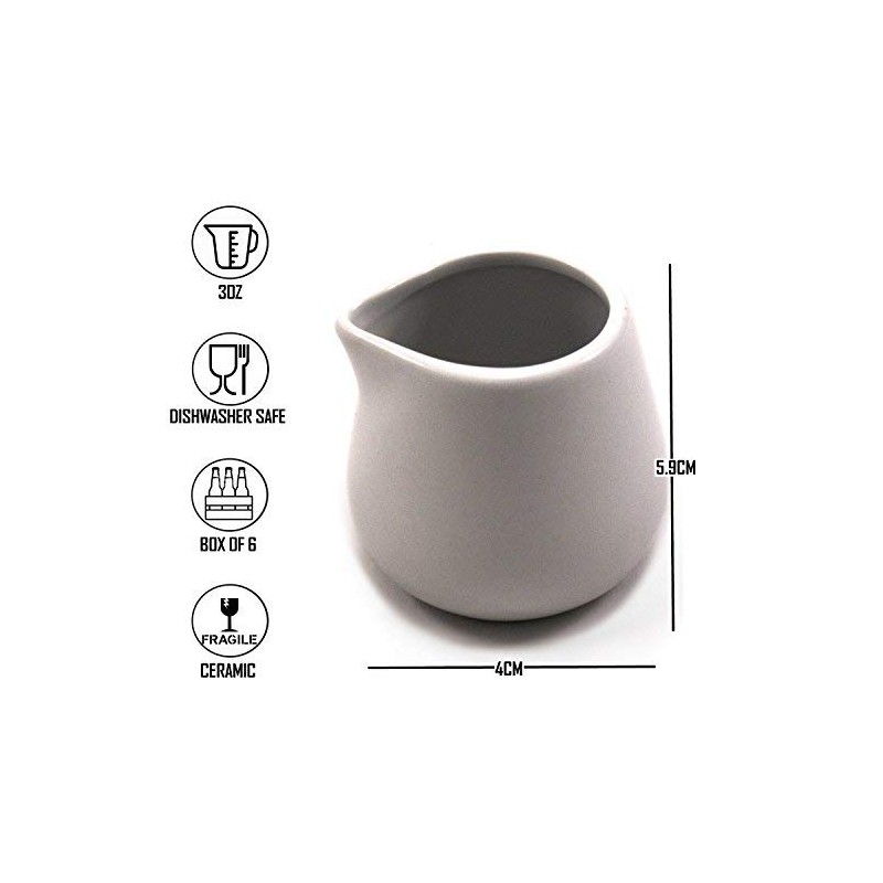 Chef-Hub White Ceramic Mini Milk Jug, Milk Creamer Pitcher Sauce,