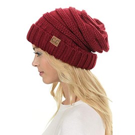 C.C Hat-100 - Gorro de punto con diseño de calavera, Mezcla oscura, Talla única