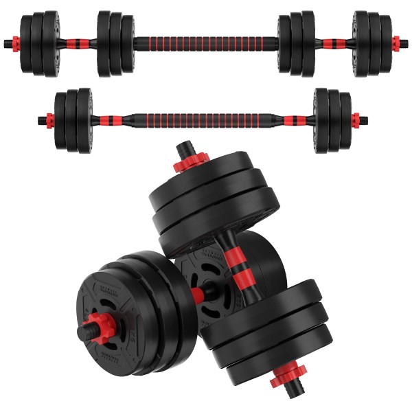 60LB 2-in-1 Portable Changeable Dumbbell and Barbell Set with Adjustable