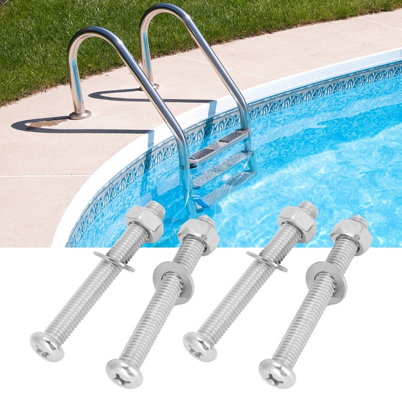 4 Sets Stainless Steel Ladder Bolt Set, Stainless Steel Swimming