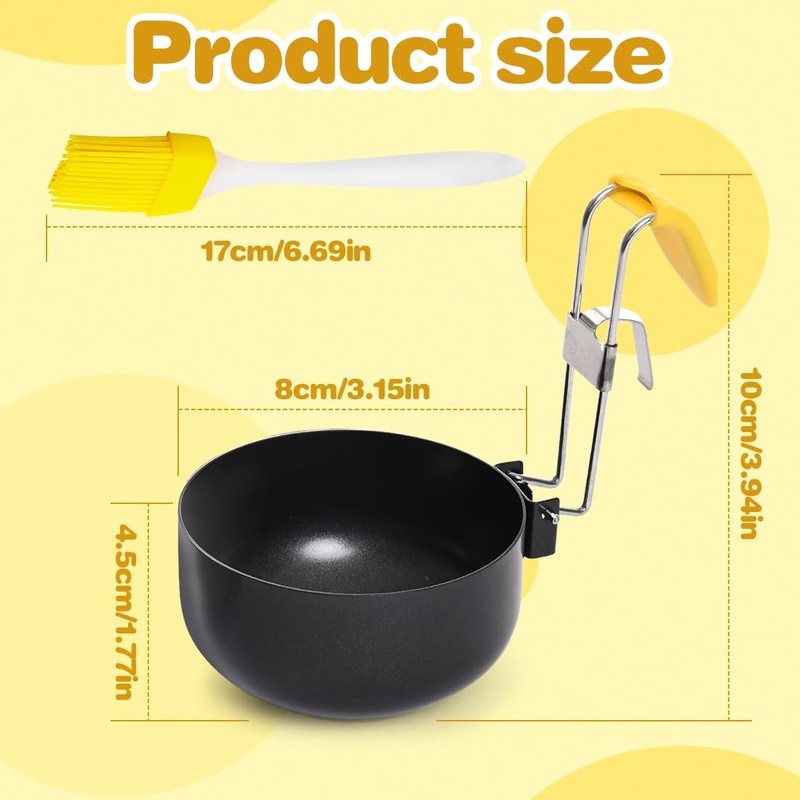 2 Pack Egg Poacher Pan, Non-Stick Poached Egg Maker, Stainless