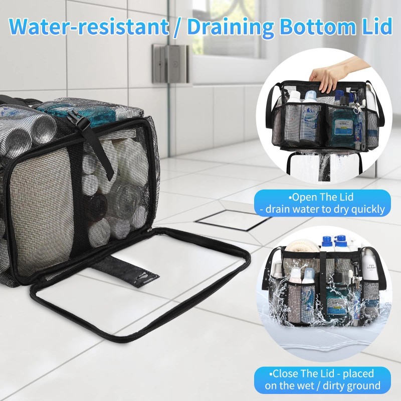 CUBETASTIC Mesh Shower Caddy Portable Quick Dry Hanging Toiletry Bag