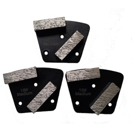 3 Pcs Diamond Grinding Disc Block Trapezoid 3*M6 Hole Genenal Sintering Medium Bond for Concrete Epoxy Floor Grinding (16#)