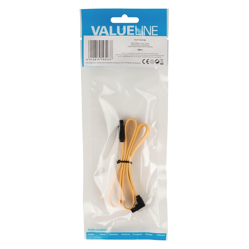 Valueline SATA 6Gb/s data cable SATA 7-pin Socket with lock-SATA