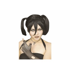 Gothic Teen Wig, Wig, Black Women Semi-Long Twin Tail