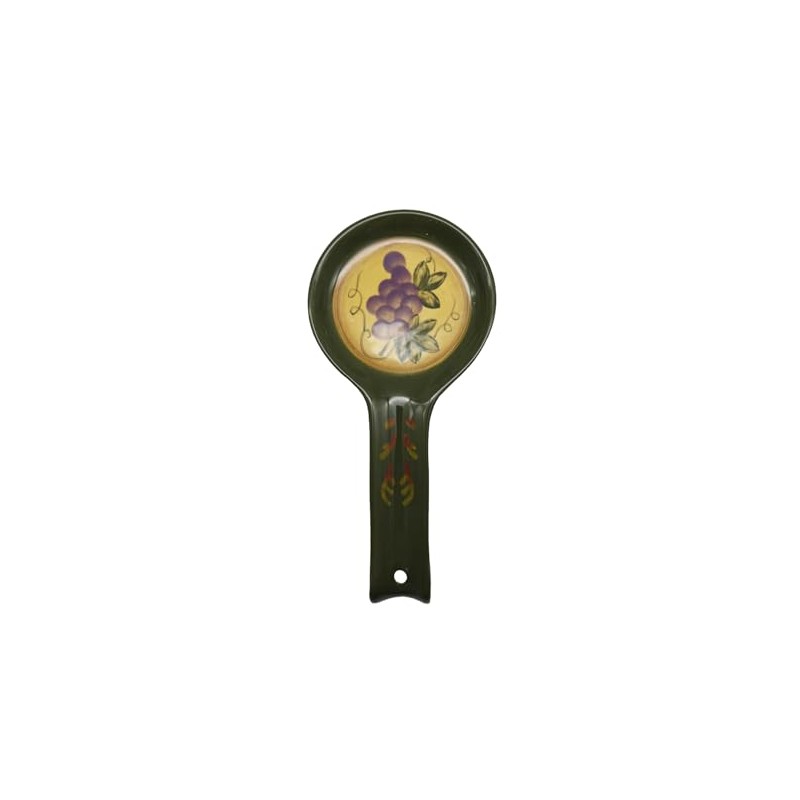 ACK Ceramic Spoon Rest (Grape),Cooking Spoon Holder for Kitchen Counter,