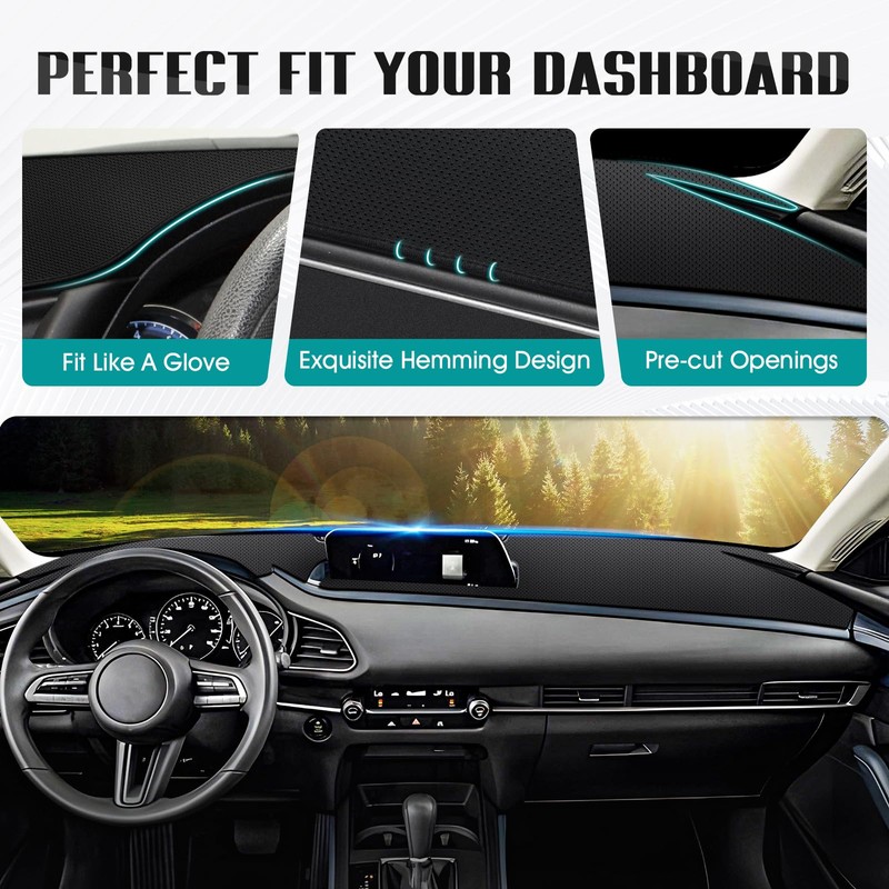 FIILINES Dash Cover for 2020-2026 Mazda CX-30 CX30(Without HUD), Dashboard