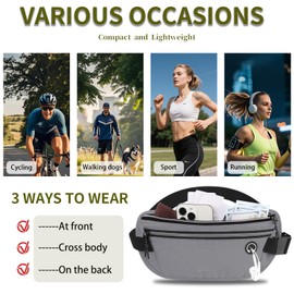 TINYAT Money Belt Anti Theft Hidden Passport Phone Holder Waterproof Bumbag Travel Waist Belt Fanny Pack Running Belts for Women Men