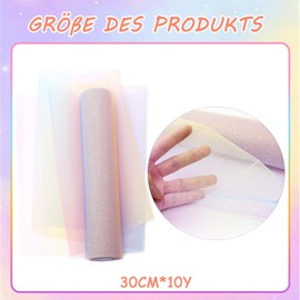 Tulle Fabric Rainbow Table Runner 30 cm x 9 m, Organza Glitter Tulle Ribbon, School Cone Decoration Girls Rainbow Tulle Fabric Decorative Fabric for Birthdays Wedding Party
