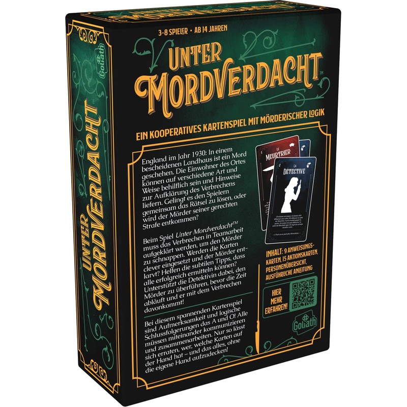 Goliath Under Suspicion of Murder, Card Game from 14 Years,