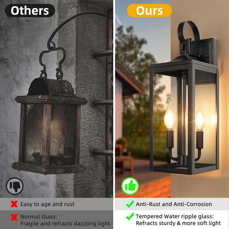OKELI Outdoor Wall Lighting Fixtures Sconce, Front Porch Light Outdoor,