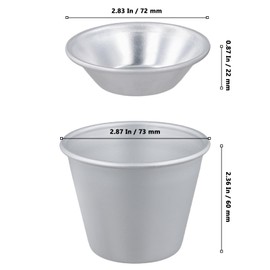 MUKLEI 20 PCS Dariole Moulds, 2 Sizes Mini Pudding Basins, Aluminium Pudding Mould, Individual Pudding Muffin Tins for Baking Cupcakes, Panna Cotta