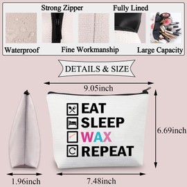 BDPWSS Wax Technician Gift Waxing Specialist Gift Esthetician Gift Eat Sleep Wax Repeat Makeup Bag for Coochie Waxer Gift (Wax Repeat CA)