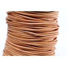 The Leather Supply 50m Natural Genuine Round Leather Cord 3MM DIY Craft Bracelets Beading String
