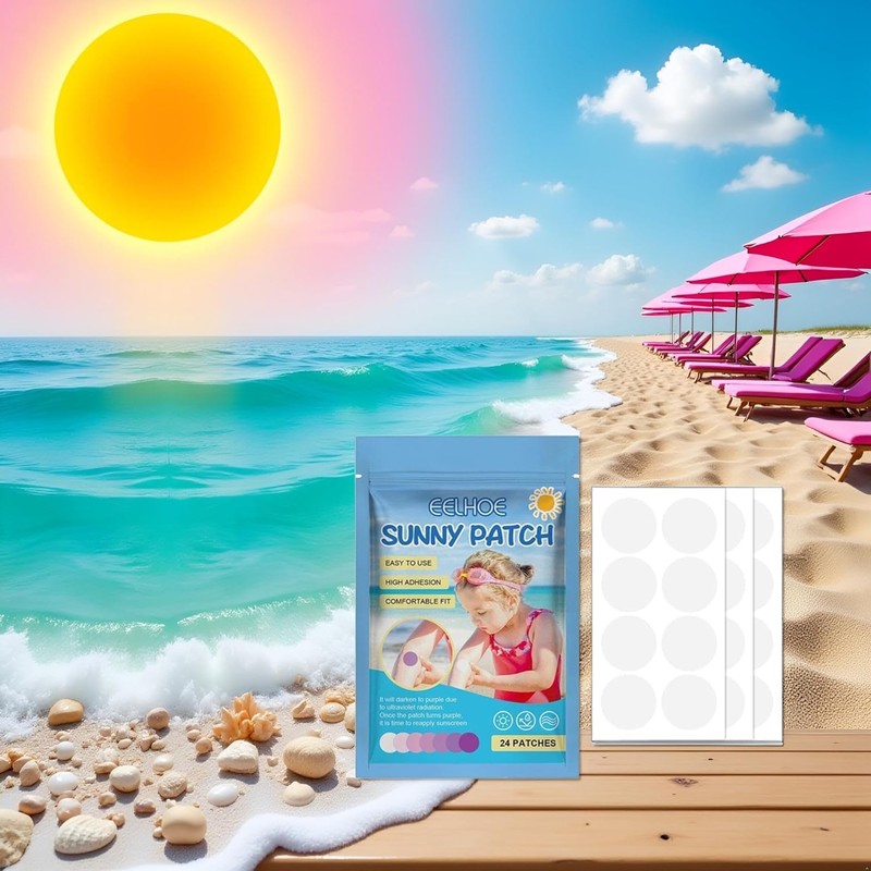 24 Pieces UV Stickers for Sunscreen, Reapply Sun Cream Stickers,