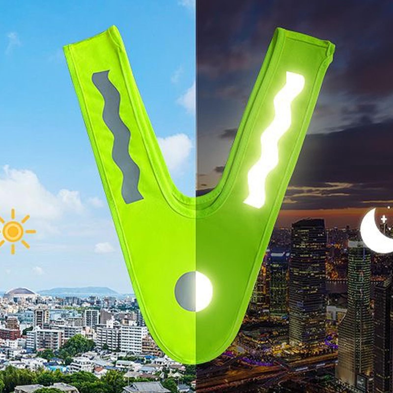 Eabdice 2 Pieces V-Shape Safety Vest, Luminous Vest, High Visibility