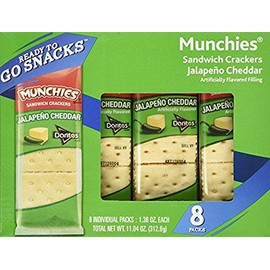 Munchies Jalapeno Cheddar Sandwich Crackers, 1.38 oz, 8 count
