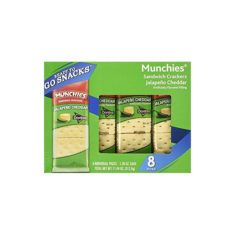 Munchies Jalapeno Cheddar Sandwich Crackers, 1.38 oz, 8 count