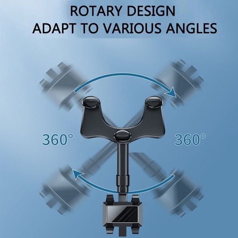 Miniduino 360° Car Phone Holder Rotatable And Retractable Rearview Mirror