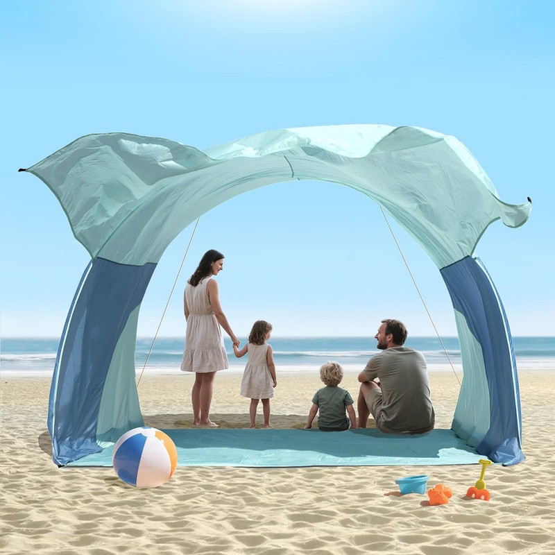 OUTELY Beach Tent Sun Shelter with UPF50+ Protection, One-Person Setup,