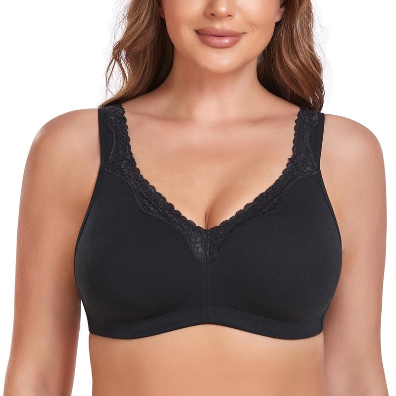 Ayigedu UK Women's Plus Size Bra Full Coverage Non-Wired Non-padded
