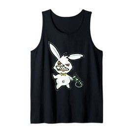 Crazy Loaded Pistol Psycho Bunny Shirt - Cartoon T-Shirt Tank Top, black