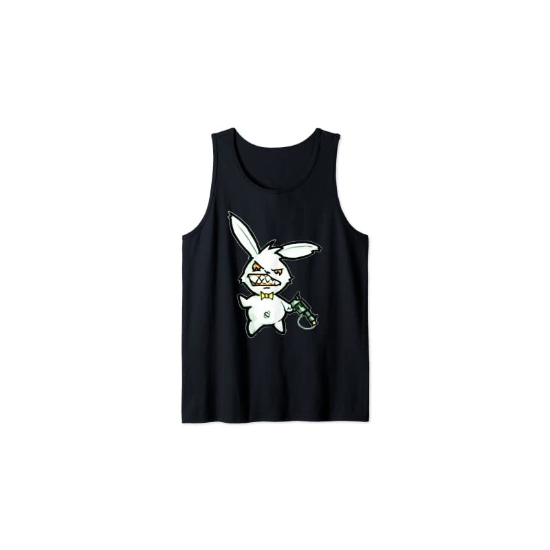 Crazy Loaded Pistol Psycho Bunny Shirt - Cartoon T-Shirt Tank
