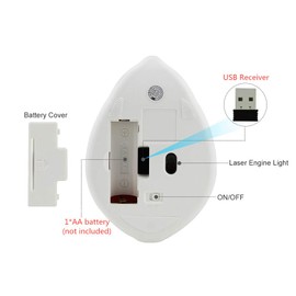 Cute Hamster Mouse,Wireless Mouse 2.4 Ghz 1200 DPI Less Noise Cartoon Animal Shape Portable Optical Mice with USB Receiver for Notebook Windows Computer PC Laptop Gift Kids(Yellow)