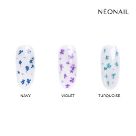 NEONAIL Nail Art Flowers Set - Dried Flowers - Nail Design Accessories - Nail Decorations - Dried Flowers - Nail Decoration - Gel Nail Accessories - 3 Colours - Navy Purple Turquoise