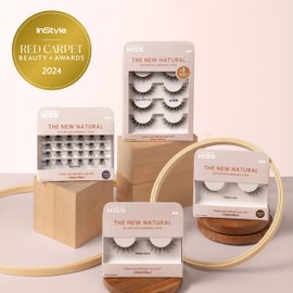 KISS The New Natural, False Eyelashes, Gold Hoops', 12 mm, Includes 1 Pair Of Lash, Contact Lens Friendly, Easy to Apply, Reusable Strip Lashes